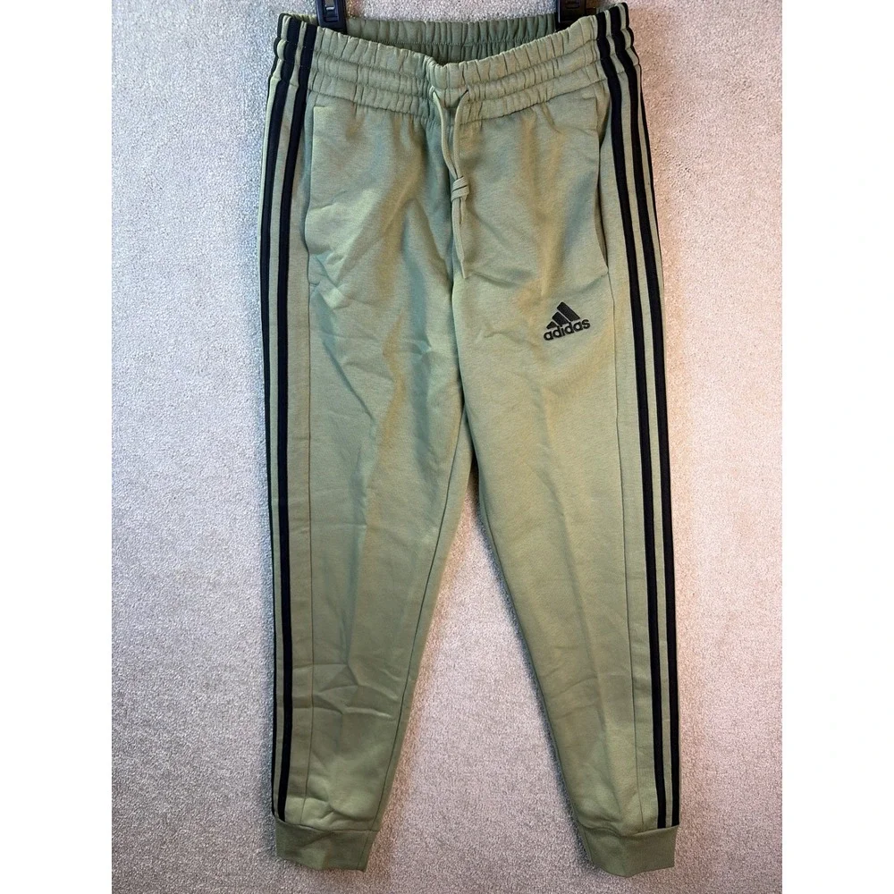 Adidas‎ Sweatpants Mens Small Tent Green M 3S FL TC PT JE0343 Fleece Joggers NEW